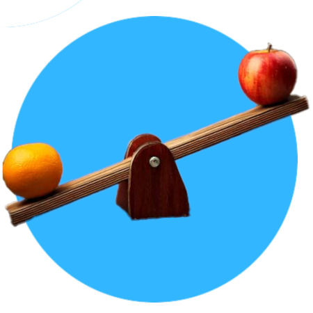 A seesaw to illustrate comparisons