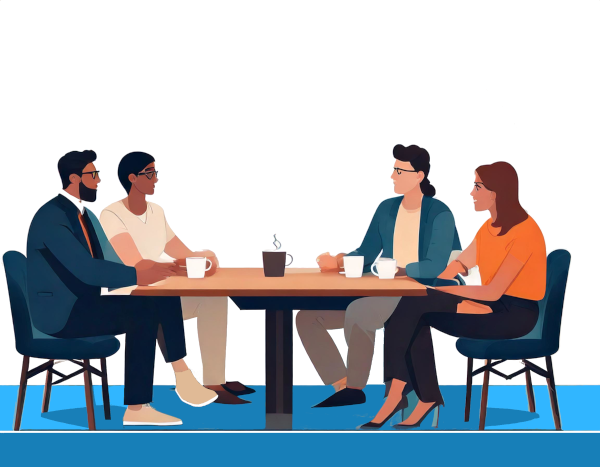 Illustration of a group of professionals